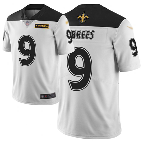 Men New Orleans Saints Limited White Drew Brees Jersey NFL Football #9 City Edition Jersey->new orleans saints->NFL Jersey